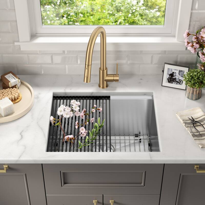 KRAUS Kore Workstation Undermount Stainless Steel Kitchen Sink
