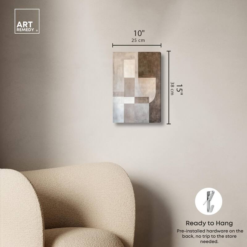 Neutral Tone Blocks I Canvas by Art Remedy, Gallery Wrapped