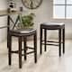 Avondale Contemporary Studded Counter Stool (Set of 2) by Christopher Knight Home - Set of 2 - Brown + Espresso - Counter Height - 23-28 in.