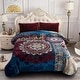 preview thumbnail 38 of 67, Heavy Crafted Thick Floral 9-pound Winter Fleece Blanket 85"x95" Blue