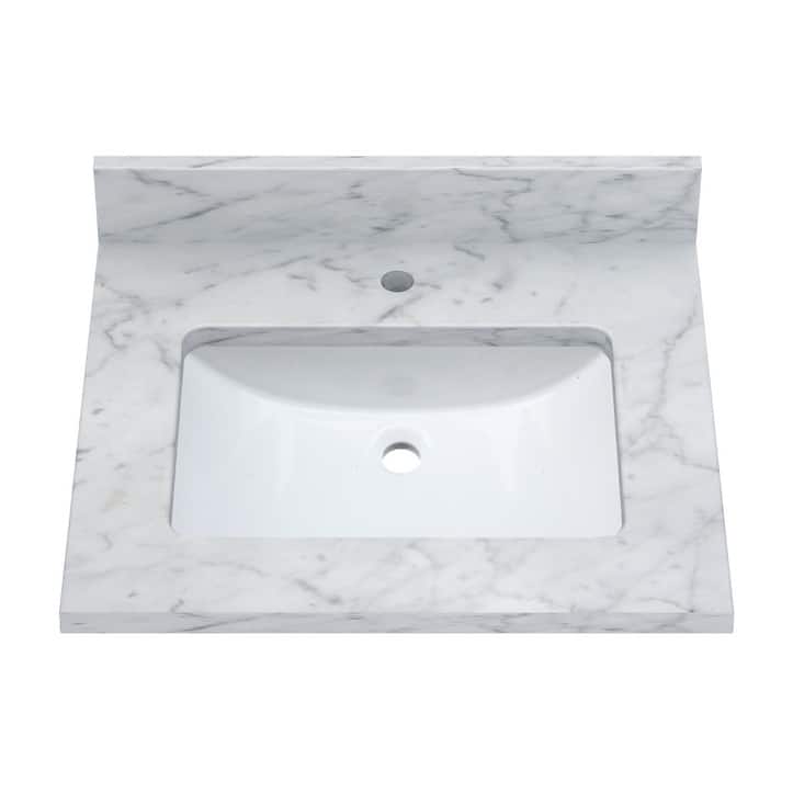 Sagehill Designs RW2522 RW Carrara White 25" Marble Vanity Top with