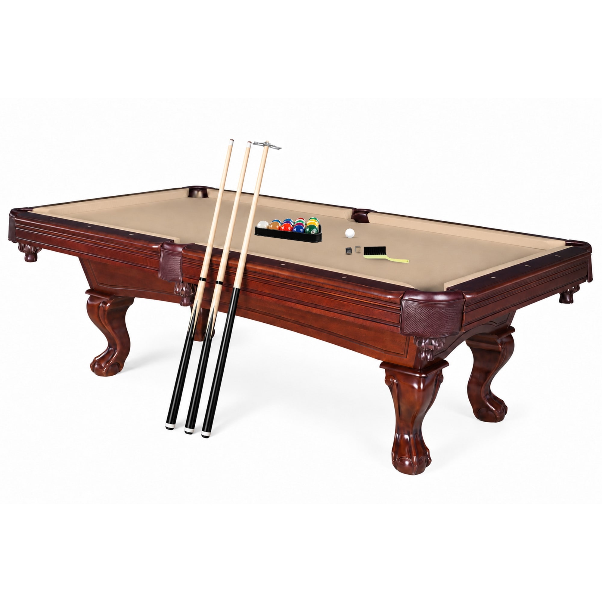 Hathaway Augusta 8-ft Pool Table for Game Rooms - Walnut Finish, Camel Felt