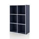 preview thumbnail 163 of 202, DH BASIC Modern Wood Customizable Stackable Storage Organizer - Cube Shelves, Drawer Cabinet, Bookcase with Doors by Denhour 6-Cube - Steel Blue