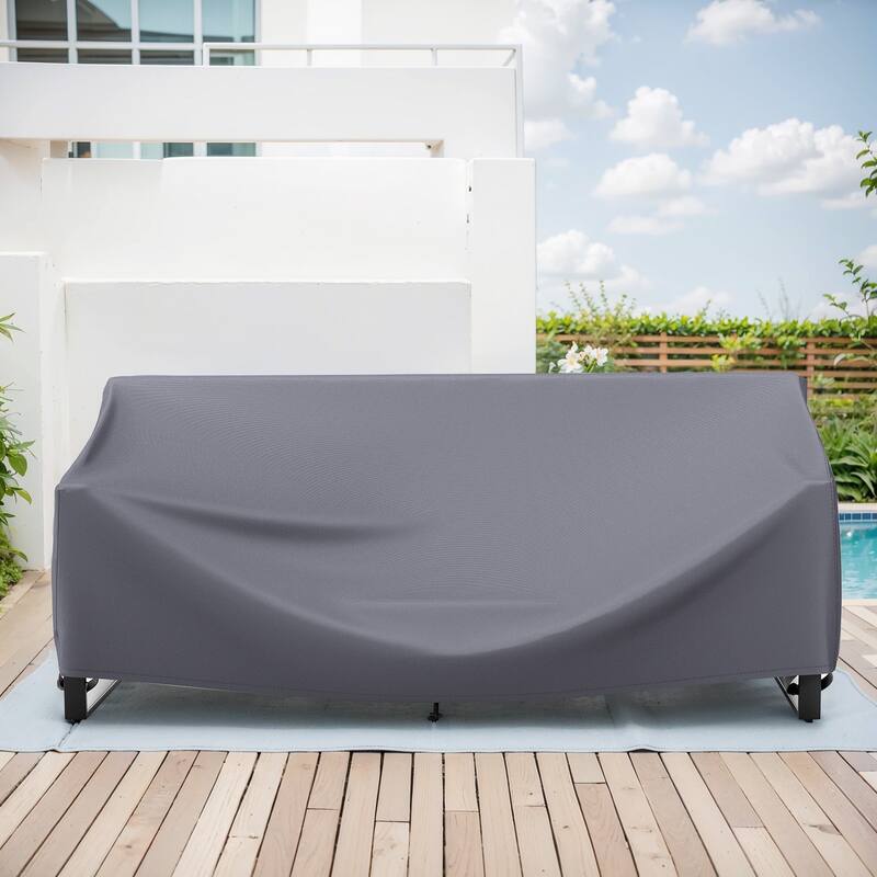 Pocassy Outdoor Sofa Lounge Chair Covers Heavy Duty Waterproof Covers. - Grey Color - 90"x68"x28"