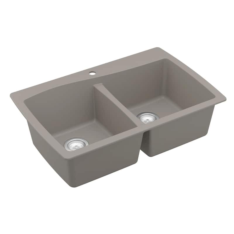 Karran Drop-In Quartz 50/50 Double Bowl Kitchen Sink