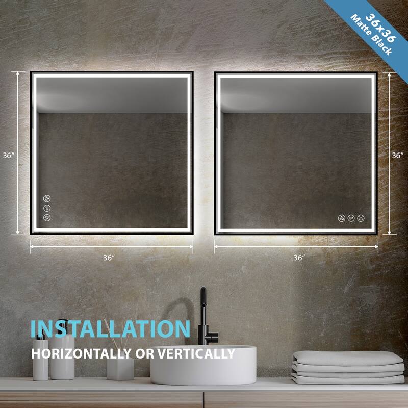Fogless Color and Brightness Adjustable LED Mirror