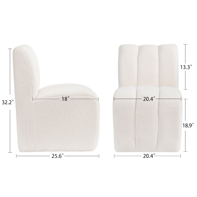 Upholstered Rolling Dining Chair with Casters