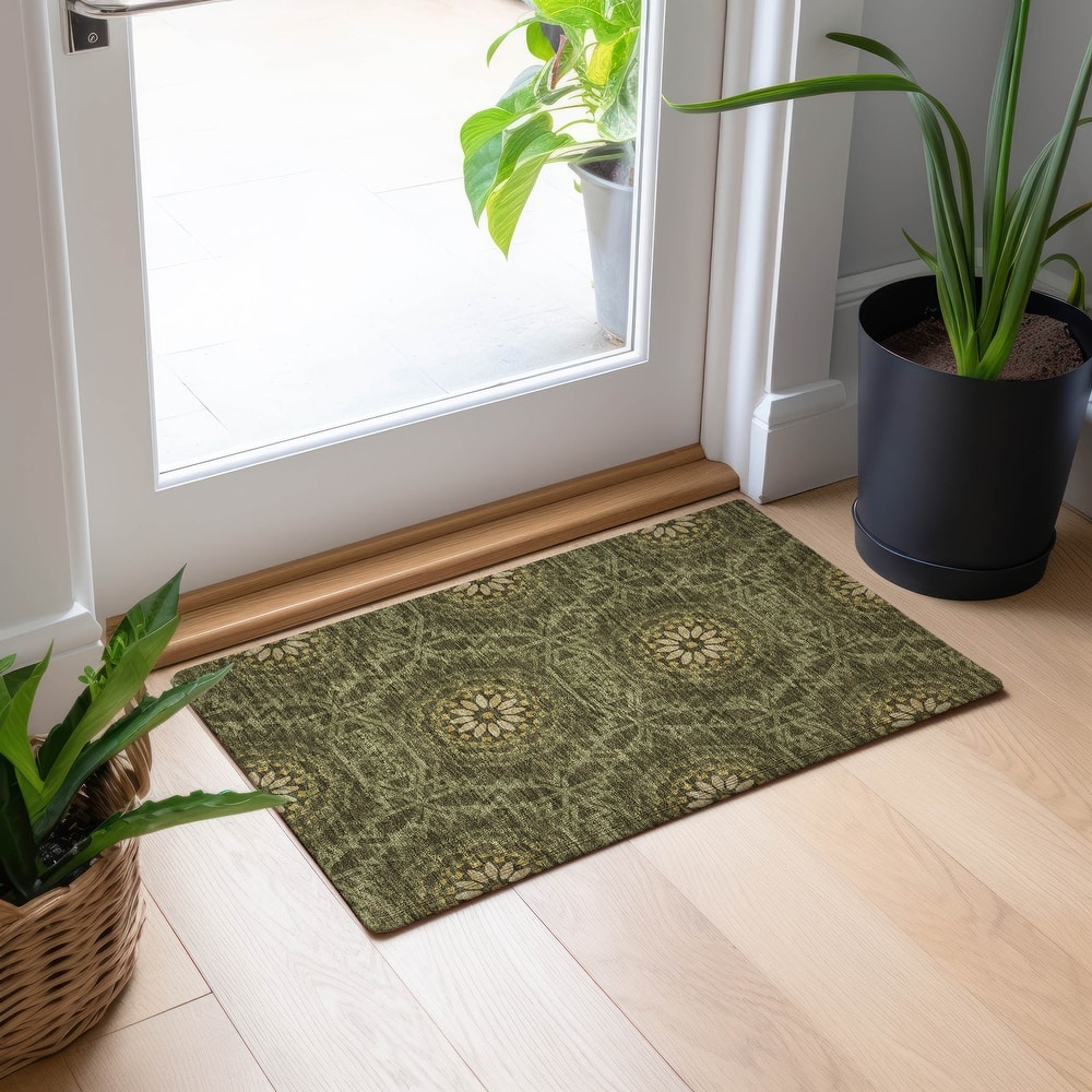 Machine Washable Indoor/ Outdoor Chantille Boho Global Rug