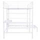 preview thumbnail 12 of 14, Full Over Twin Metal Bunk Bed with Built-in Desk and Shelves,Minimalist Design