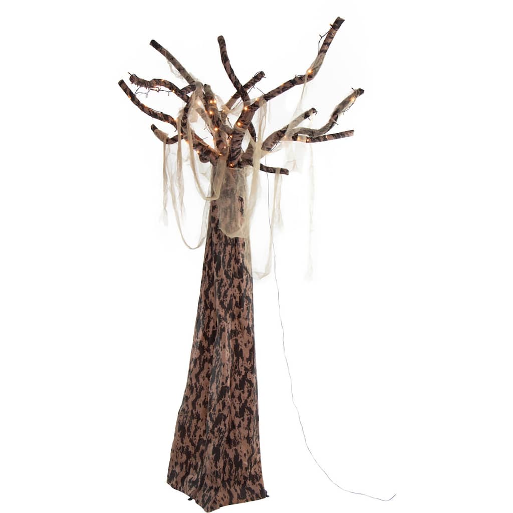 Haunted Hill Farm 8.5-Ft. Orgone the Ghost Tree, Prelit Indoor or Covered Outdoor Halloween Decoration, Plug-In