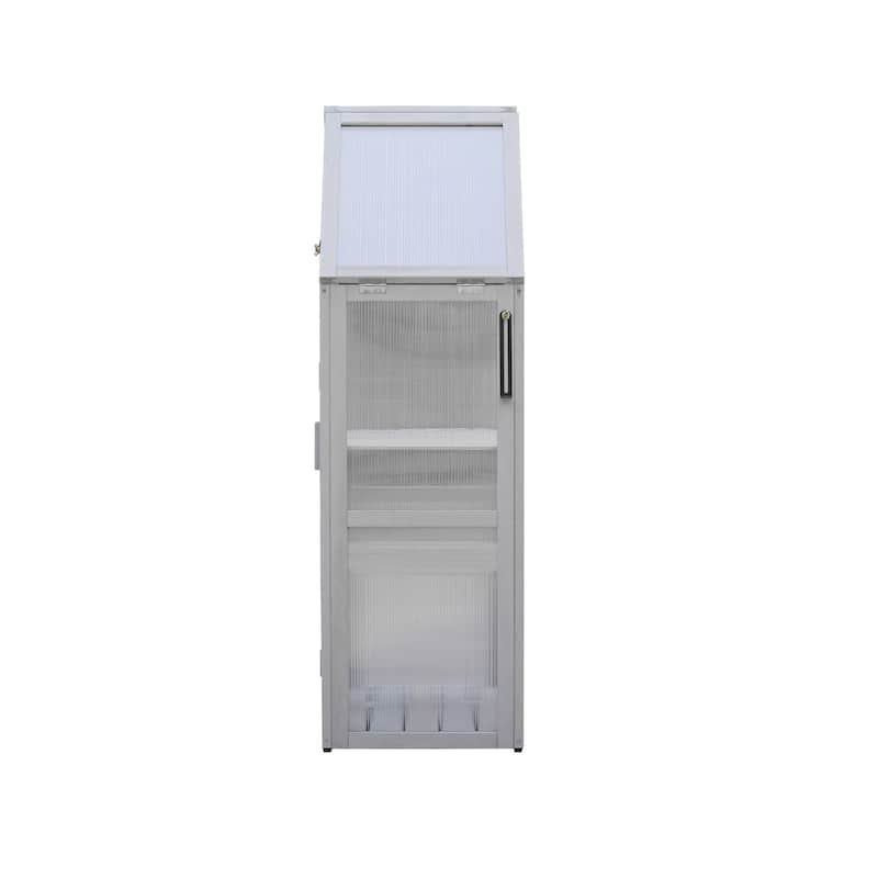 Wood Grey Outdoor Mini Greenhouse Outdoor Plant Stand and Plant Stand Indoor