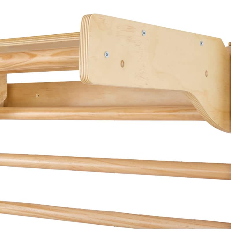 Beige Pine Wood 8 in 1 Swedish Ladder Indoor Jungle Gym for Kids and Adults with Slide Rings Rope Climbing and 220 lbs Capacity