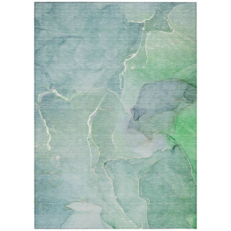 Machine Washable Indoor/ Outdoor Chantille Watercolor Rug