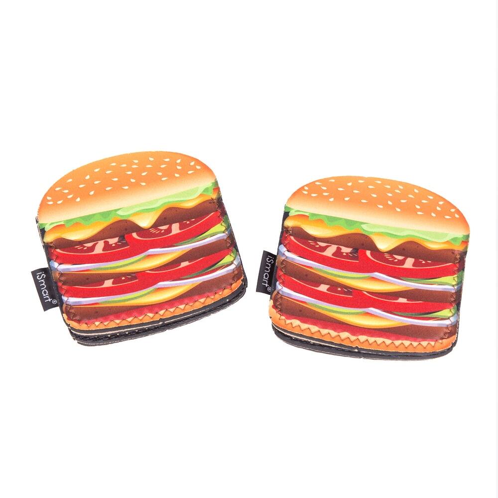 Creative Home Set of 2 (One Pair) Hamburger Design Heat-Resistant Neoprene Oven Mitt - 5.2" x 5.7"