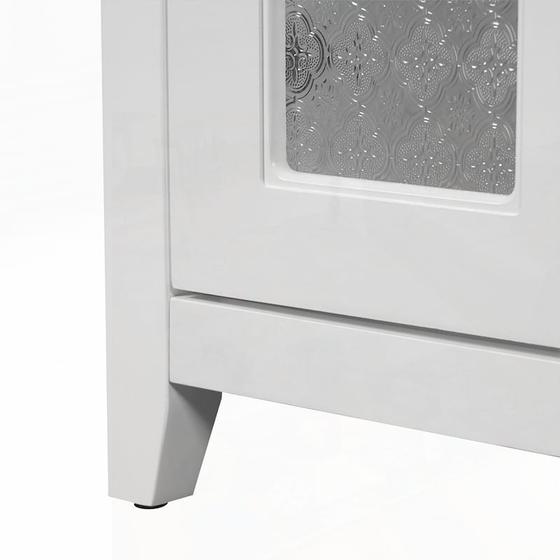 bathroom vanity with two soft close doors and adjustable shelves