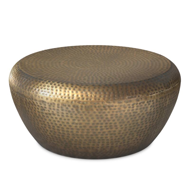 WYNDENHALL Lerner 36" Wide Modern Industrial Coffee Table in Antique Gold Iron & Assembled