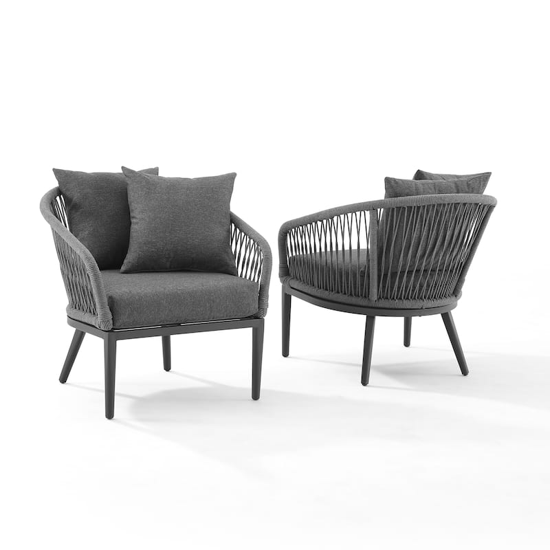 Dover 2Pc Indoor/Outdoor Rope Armchair Set - 23.25"x28.88"x30.25"