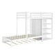 preview thumbnail 7 of 7, White Twin-Over-Twin Pine Bunk Bed with Wardrobe, Drawers, Shelves, Guardrail
