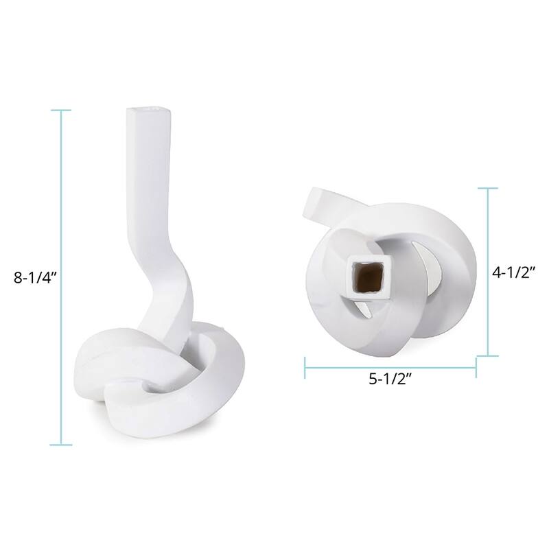 Allan Andrews Contemporary Abstract Matte White Twisted Candle Holder