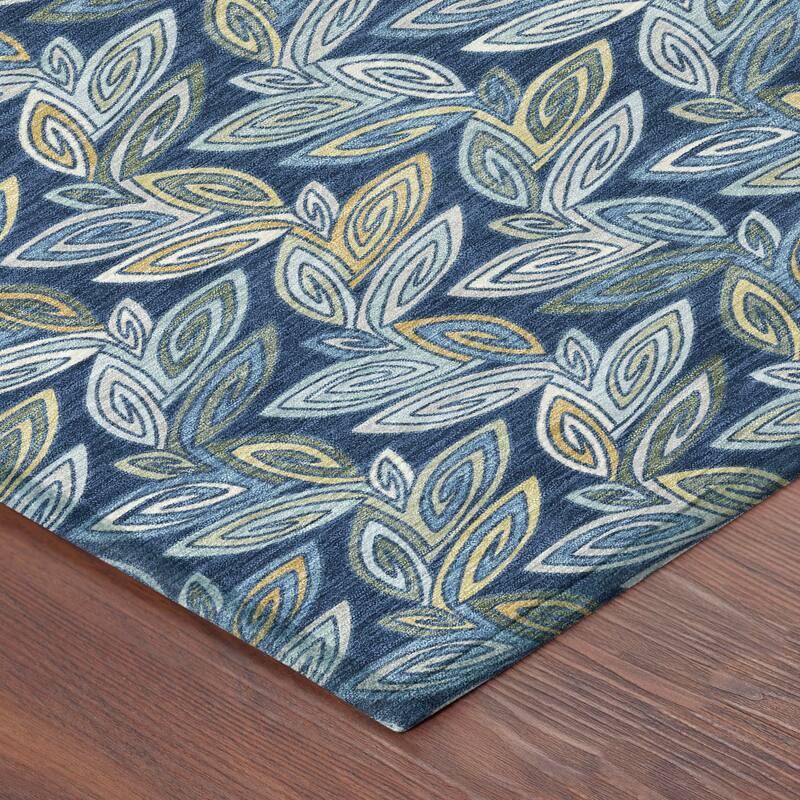 Machine Washable Indoor/ Outdoor Modern Rose Hill Chantille Rug