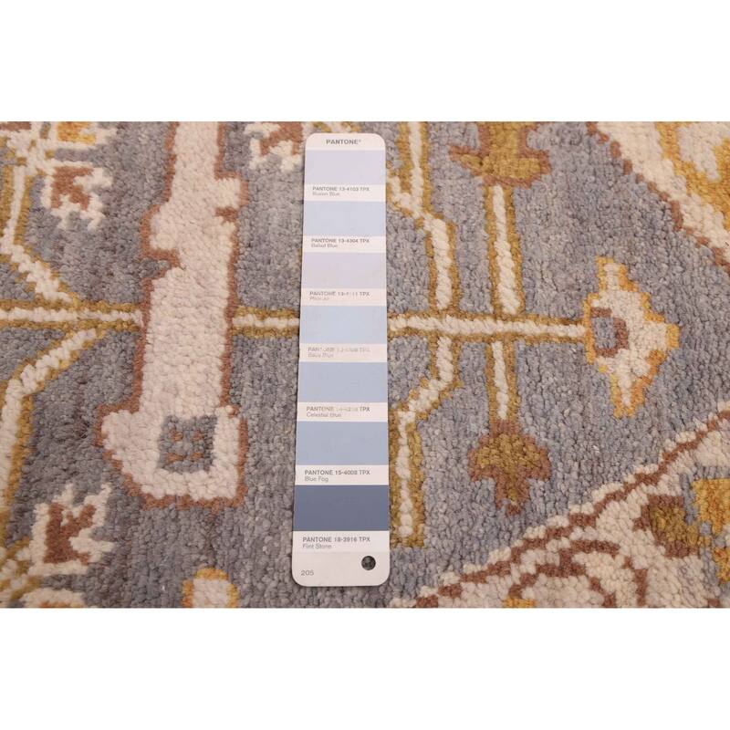 ECARPETGALLERY Hand-knotted Royal Oushak Light Denim Blue Wool Rug - 7'11 x 7'9