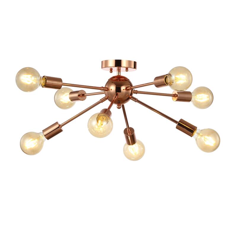 Rover 30.5" 8-Light Sputnik Metal LED Flush-Mount, Copper by JONATHAN Y