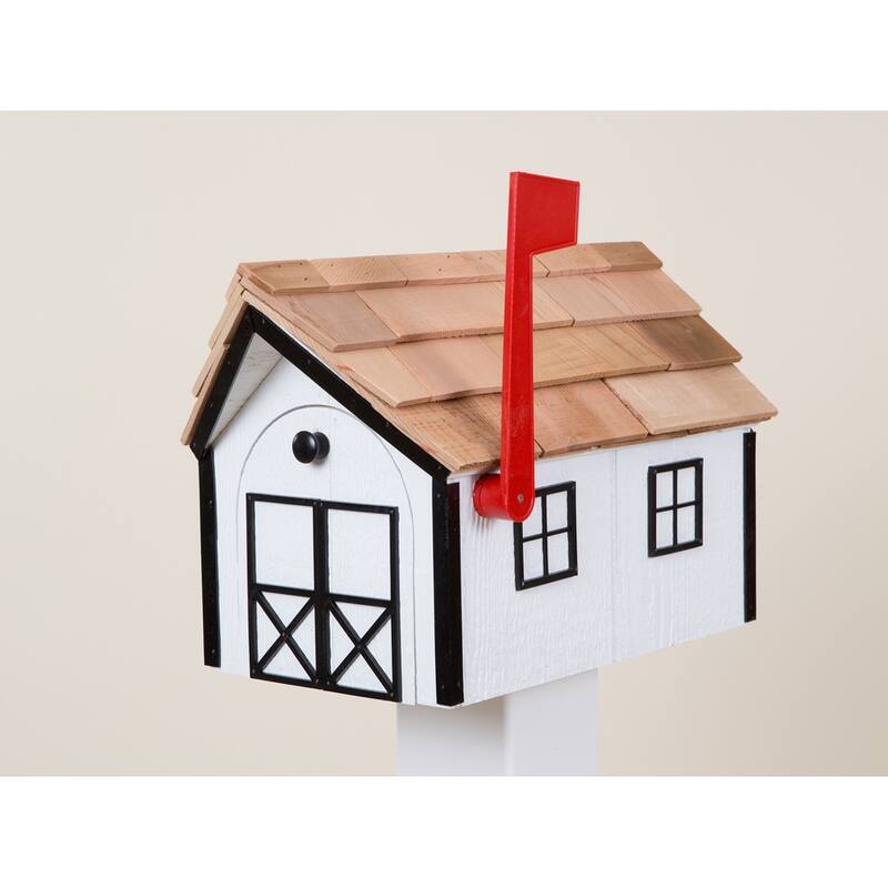 Wooden Mailbox - White/Black
