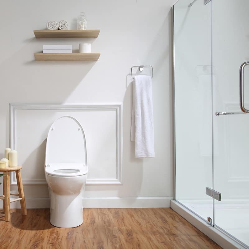 Jade One-Piece Elongated Toilet With Dual Flush and Soft Close Seat - White