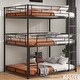 preview thumbnail 1 of 3, Black Full Low Loft Bed with Guardrail, Ladder, Slide & Storage Space Black