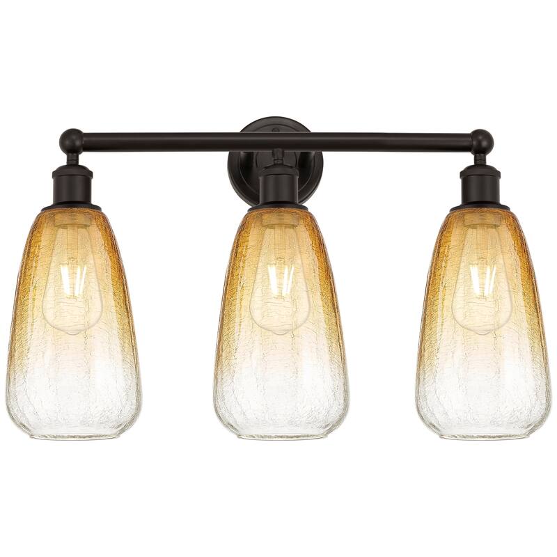 Innovations Lighting Endless Possibilities Edison - Brookhaven Almond - 3 Light 24" Bath Vanity Light - Oil Rubbed Bronze/Amber