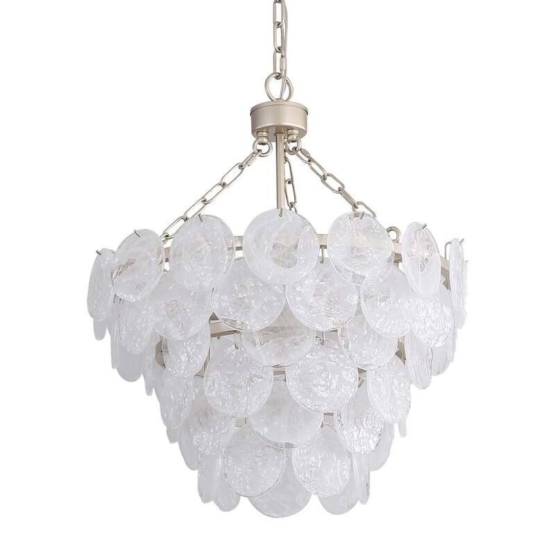 Golden Lighting 6007-20 Cascada 8 Light 21" Wide Pendant - Aegean Silver / Cirrus Cloud