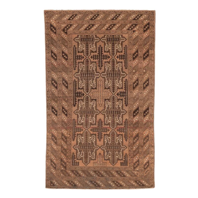 ECARPETGALLERY Hand-knotted Teimani Brown Wool Rug - 3'5 x 5'11