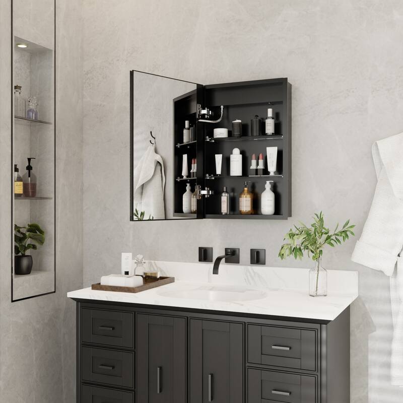 ExBrite 20" x 26" LED Bathroom Medicine Cabinet with Mirrors, Defog