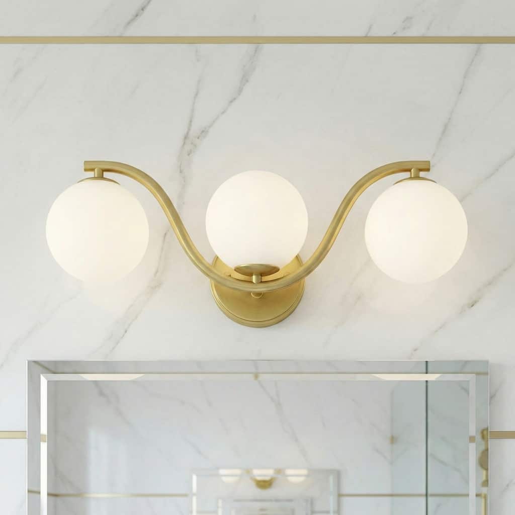 Acroma - 3 - Light Gold Seel Wavy Dimmable Vanity Light