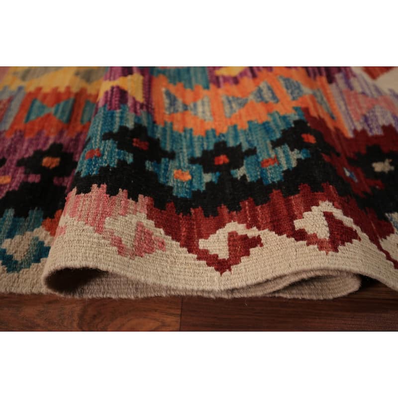 Kilim Oriental Area Rug Flatweave Wool Carpet - 8'2" x 11'4"