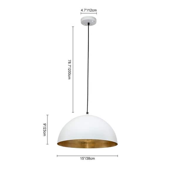 dimension image slide 1 of 15, Industrial Oversized Metal Dome Pendant Light - Modern Farmhouse