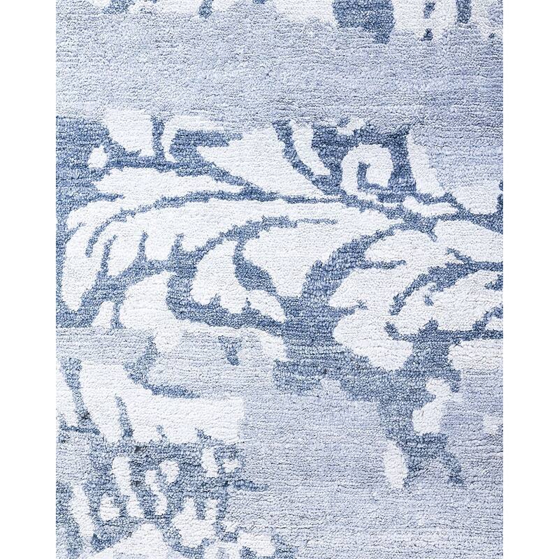Modern One-of-a-Kind Hand-Knotted Area Rug, Blue - 9' 2" x 12' 3"