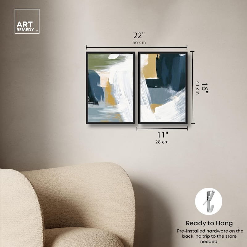 Textured Greens III Canvas Set of 2 by Art Remedy