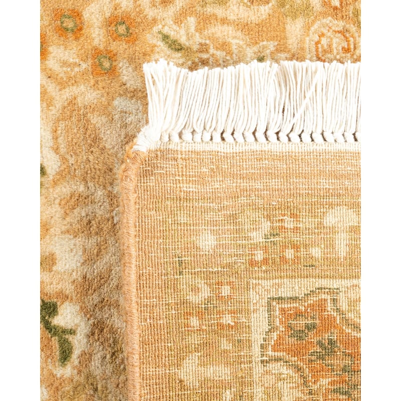 Overton Handknotted Wool Traditional Oriental Brown Area Rug - 5' x 8'