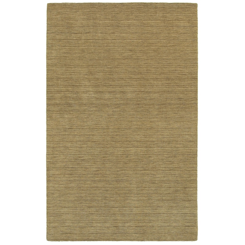 Style Haven Heathered Solid Hand-crafted Plush Wool Area Rug - 5' x 8' - Gold - Runner/Rectangle