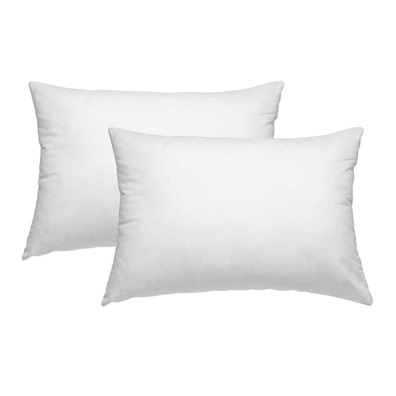 BreathableBaby Cotton Percale Toddler Pillow, 13" x 18"/33 x 46 cm, White (2-Pack) - Medium-Soft - Specialty - Set of 2
