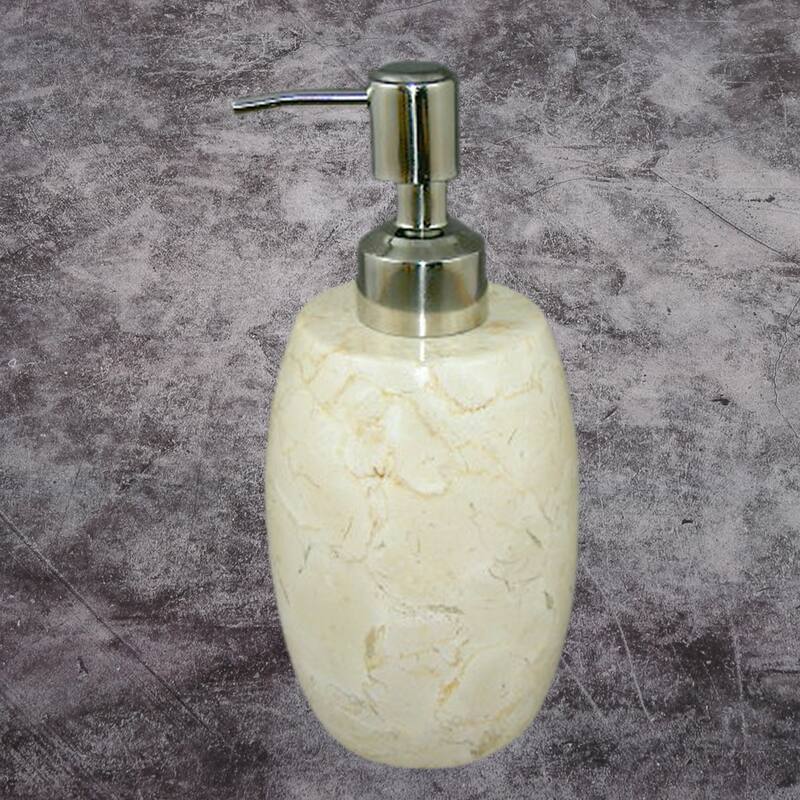 Creative Home Bowling Pin Collection Champagne Marble Liquid Soap Dispenser, Lotion Dispenser - Beige - N/A