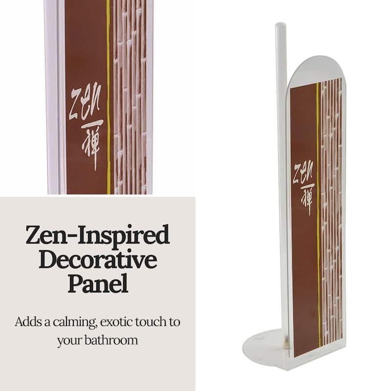 Zen Brown Freestanding Toilet Paper Holder - Brown, Beige, Green - 5"L x 5"W x 19"H