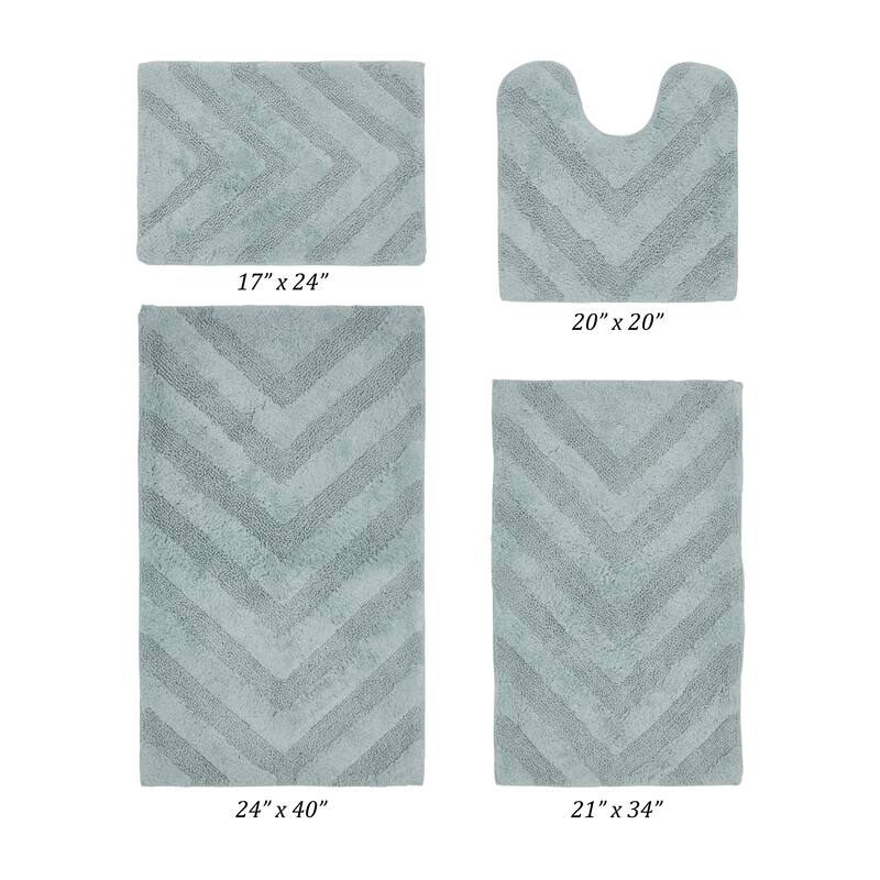 Better Trends Bathroom Rug Set 100% Cotton Tufted Water Absorbent Bath Rug for Shower, Sink Mats Machine Wash Hugo Collection
