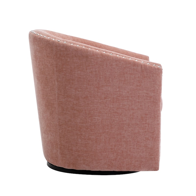 Porthos Home Wesa Swivel Fabric Upholstered Barrel Accent Chair