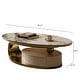 preview thumbnail 16 of 34, 51" Modern Pandora Oval Coffee Table with Glossy Sintered stone top, Luxury Coffee Table, Stainless Steel Legs for Livingroom