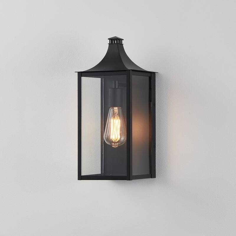 KAWOTI 15.75" Sandy Black Outdoor Wall Sconce - W7" x L7" x H15.75"