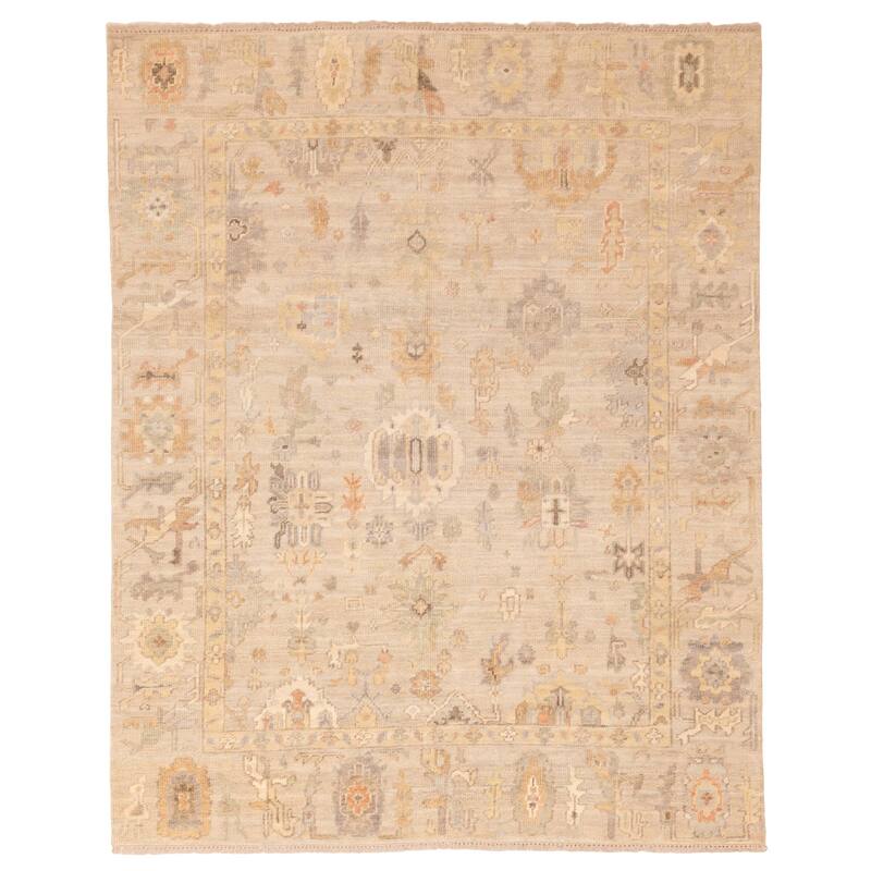 ECARPETGALLERY Hand-knotted Kavya Oushak Beige Wool Rug - 8'1 x 9'9