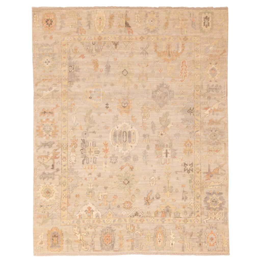 ECARPETGALLERY Hand-knotted Kavya Oushak Beige Wool Rug - 8'1 x 9'9