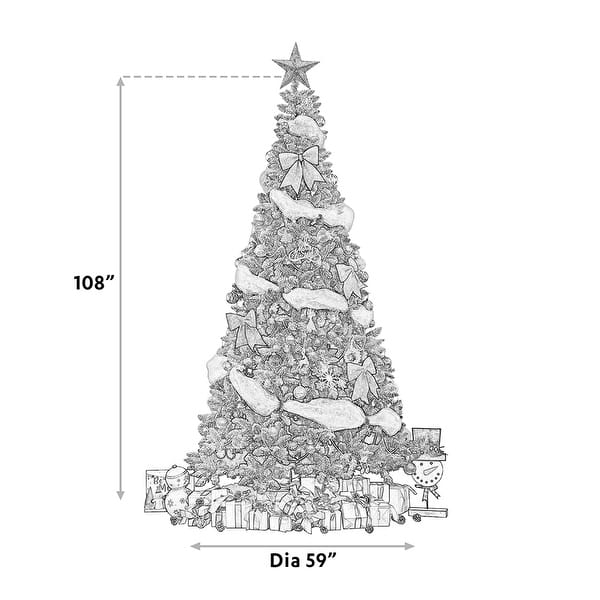 dimension image slide 1 of 5, Maypex Lighted Flocked Green Spruce Artificial Christmas Tree